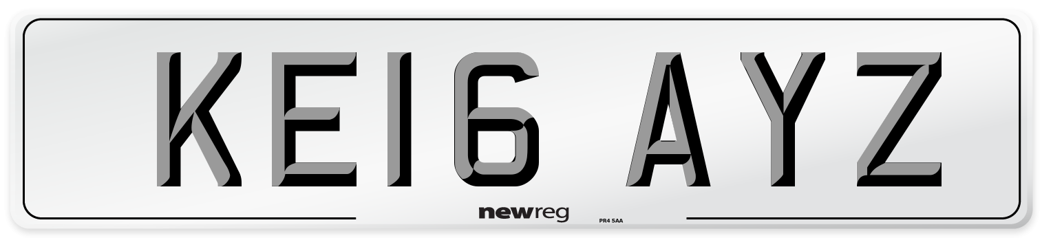 KE16 AYZ Number Plate from New Reg
